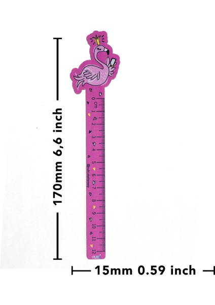 Flamingo Desenli Özel Tasarım Ahşap Cetvel Kitap Ayracı modelleri