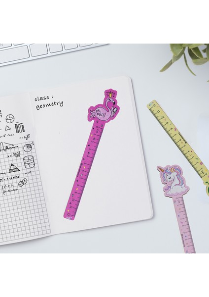 Flamingo Desenli Özel Tasarım Ahşap Cetvel Kitap Ayracı fırsatları