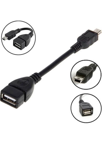 5 Pin Mini USB Otg Kablo V3 5 Pin Otg USB Çevirici Kablo 2 Adet