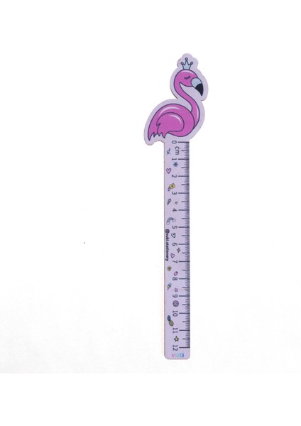Flamingo Desenli Özel Tasarım Ahşap Cetvel Kitap Ayracı