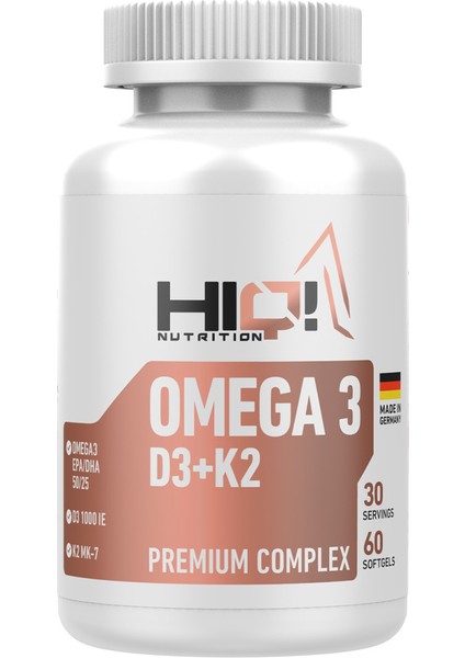 Omega3 D3+K2 Premium Complex 60 Softgels