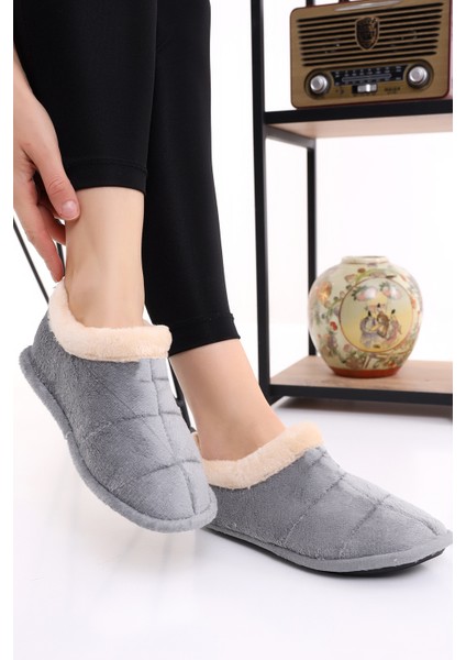 U040 Kadın Erkek Ev Içi Yünlü Kışlık Ev Pandufu Ev Ayakkabısı indirimleri