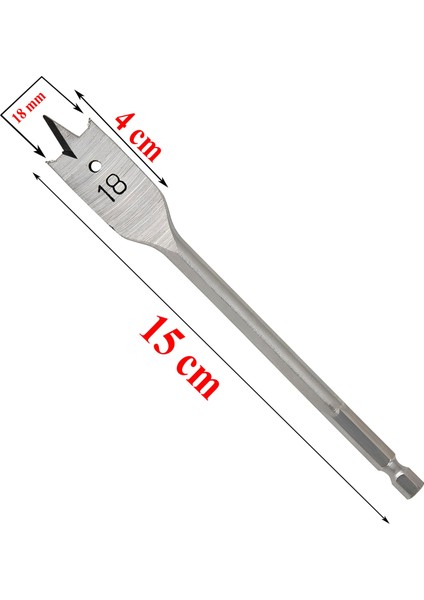 Matkap Ucu Ahşap Delme Ucu Tahta Sunta Plastik Alçıpan Delme Ucu Bits Yaprak Uç 18 mm