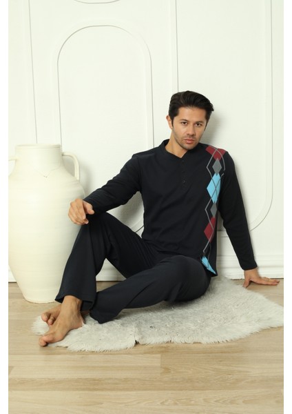 Flkm 5010 Interlok Kalın Kışlık Desenli Erkek Ev Pijama Takımı modelleri