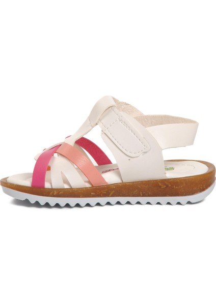 Ayakmod Beyaz-Pembe Bebek Sandalet