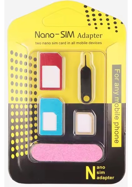 Nano Mikro Sim Adaptörü 5-In-1 Metal Kart Cep Telefonu Kartı Küçük Kart Büyük Kart Yuvası Sim Kart