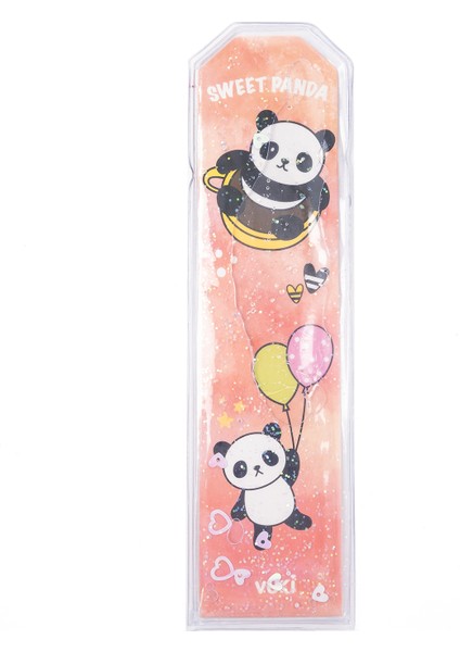 Panda Desenli Simli Sulu Kitap Ayracı