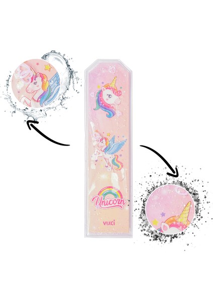 Unicorn Desenli Simli ve Sulu Kitap Ayracı