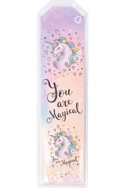 Unicorn Desenli Simli ve Sulu Kitap Ayracı