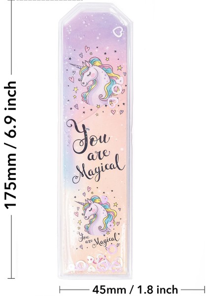 Unicorn Desenli Simli ve Sulu Kitap Ayracı