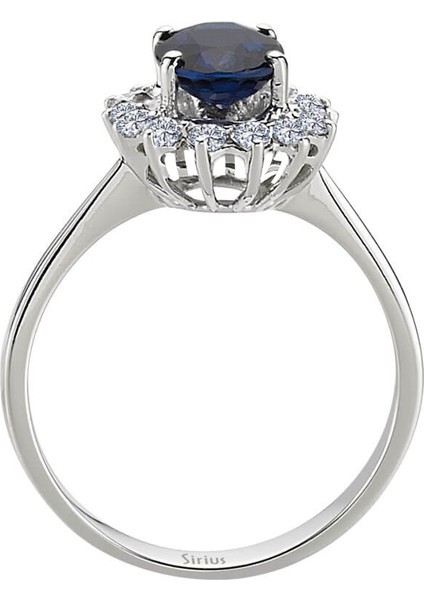 Pırlanta ve Oval Safir Taşlı Anturaj Yüzük 0417R0099 modelleri