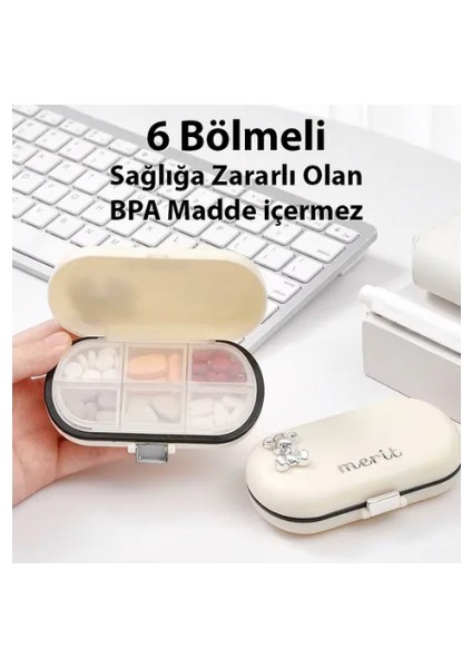 Mefa Ös Mini Taşınabilir Bölmeli Ilaç-Hap ve Takı Saklama Kutusu