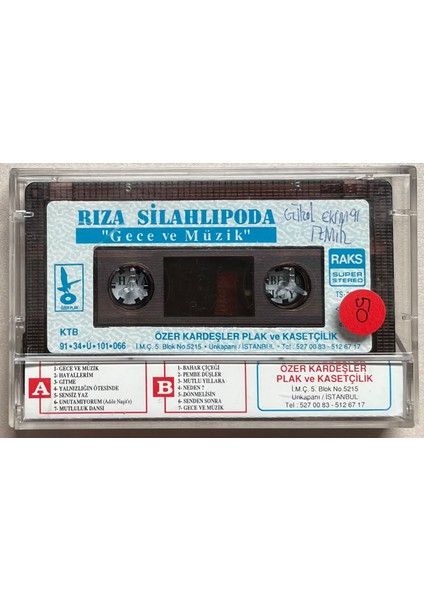 Rıza Silahlıpoda - Gece ve Müzik Kaset