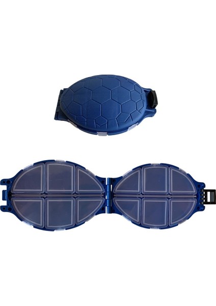 12 Gözlü Mini Kaplumbağa Iğne-Fırdöndü-Klips Kutusu Mavi