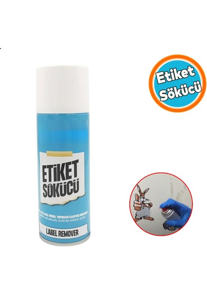Etiket Sökücü Yapışkan Mastik Artığı Sökücü Sprey 200 ml Cam Metal Ahşap Mobilya Zemin Uygulaması