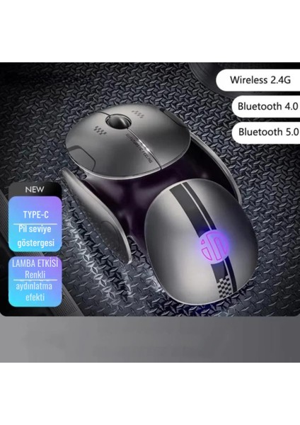3 Modlu 300MAH Şarj Edilebilir Rgb Işıklı 2400DRI Gaming Mouse, Ultra Sessiz,gecikmesiz Mouse