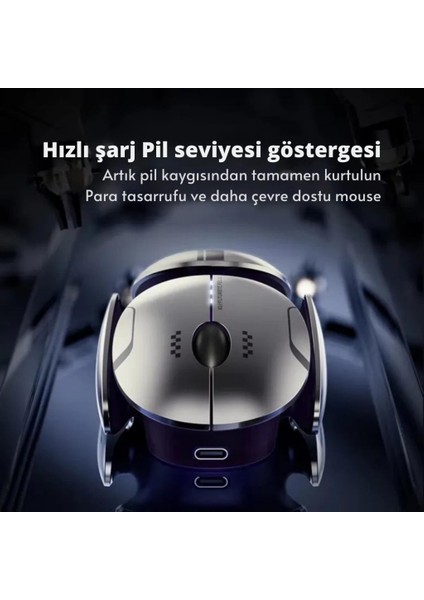 3 Modlu 300MAH Şarj Edilebilir Rgb Işıklı 2400DRI Gaming Mouse, Ultra Sessiz,gecikmesiz Mouse