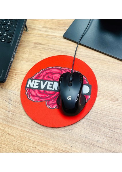 Never Mind Tasarımlı Oval Mouse Pad