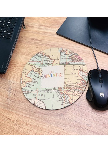 Travel Tasarımlı Oval Mouse Pad