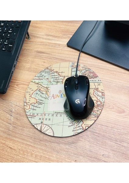 Travel Tasarımlı Oval Mouse Pad