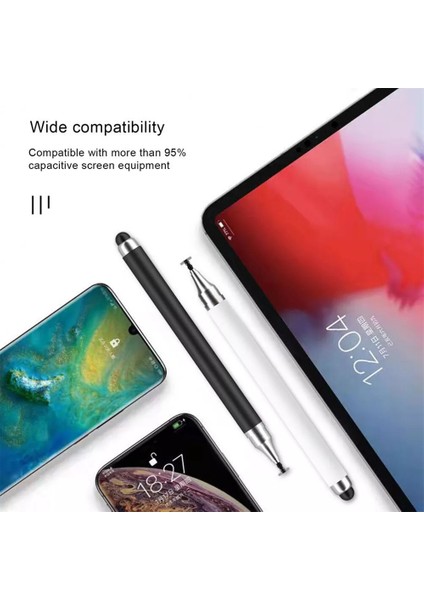 2in1 Dokunmatik Stylus Disk Pen ve Tükenmez Tablet Kalemi Telefon Tüm Dokunmatik Ekranlara Uyumlu