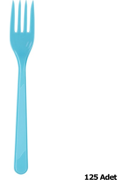 Plastik Turkuaz Renkli Lü x Parti Doğum Günü Çatal - 18 cm . - 25 Adetlik 5 Paket fiyatları