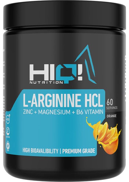 L-Arginine Hcl Zinc + Magnesium + B6 Vitamin 480G Orange Flavored