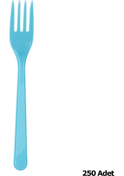 Plastik Turkuaz Renkli Lü x Parti Doğum Günü Çatal - 18 cm . - 25 Adetlik 10 Paket fiyatları