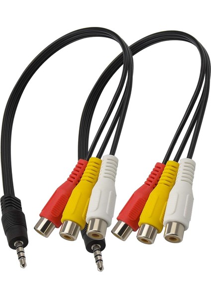 3 Rca Aux 3.5 mm 4 Boğum Aux- 3rca 3.5mm Stereo 30 cm Dişi Kablo