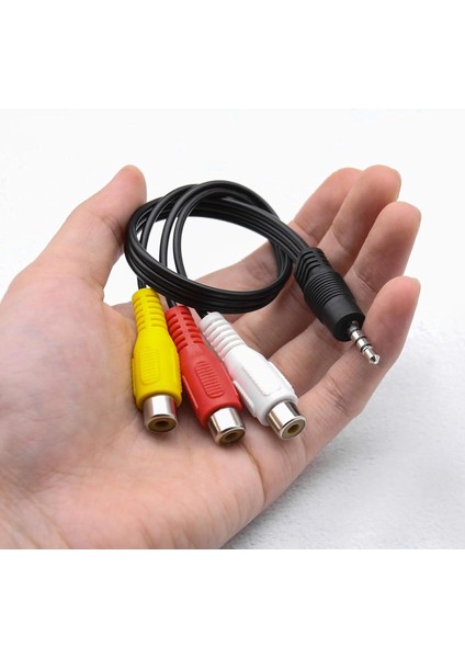 3 Rca Aux 3.5 mm 4 Boğum Aux- 3rca 3.5mm Stereo 30 cm Dişi Kablo