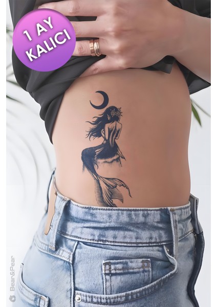 1 Ay Kalıcı Mermaid Tattoo Geçici Kadın Dövme