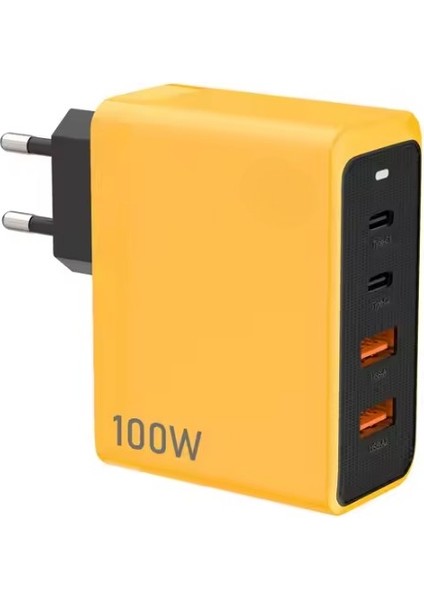 2 Type - C + 2 USB Giriş Şarj Adaptörü 100W Hızlı Şarz Iphone Xiaomi Huawei Samsung Oppo Uyumlu