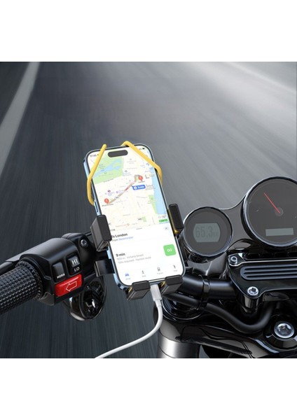 Gidon Bağlantılı Cep Telefonu Tutucusu, Bisiklet Motosiklet, Darbeye Dayanıklı, Sarsıntı Önleyici