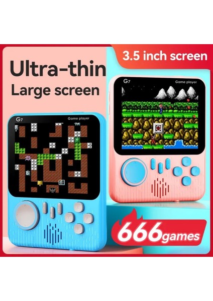 Mini Atari Taşınabilir Oyun Konsolu 3.5 Inç Ekran Çift Konsol 666 Adet Retro Oyun Gameboy El Atarisi