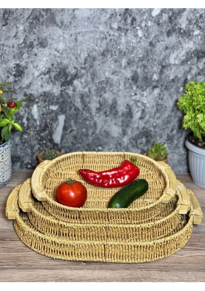 3'lü Oval Hasır Sepet fiyatları