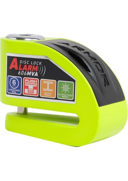 60MVA 6MM120DB Alarmlı Yeşil Disk Kilidi