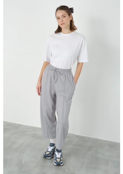 Parçalı Pantolon Açık Gri
