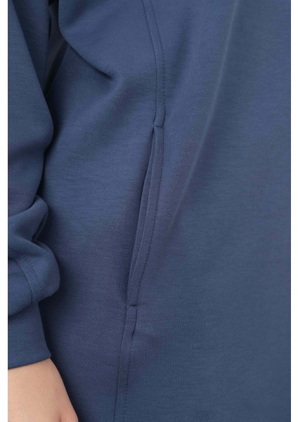 Parçalı Modal Sweat Kot Mavi