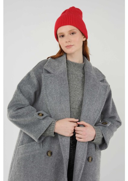 Kolu Apolet Detaylı Kaban Gri Melanj modelleri