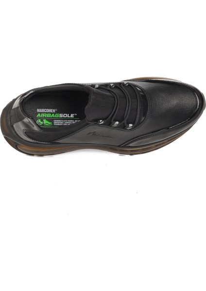 Ayakmod Siyah-Siyah Rugan Deri Erkek Günlük Ayakkabı fırsatları