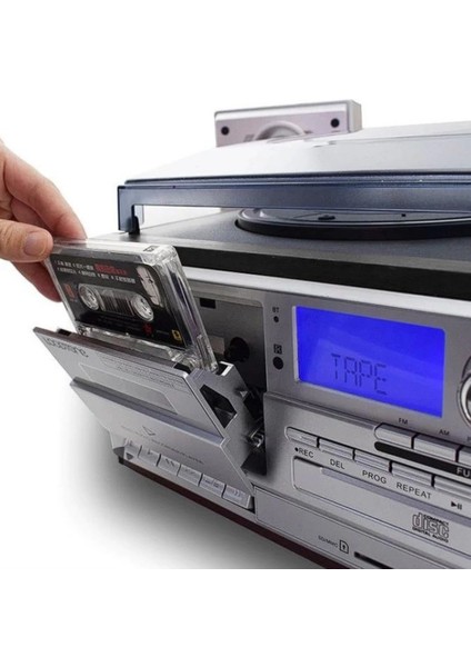 Plak Çalar Kaset Çalar CD Çalar USB Radyo Bluetooth Bağlantılı Aux Girişli Plak Çalar Nostalji