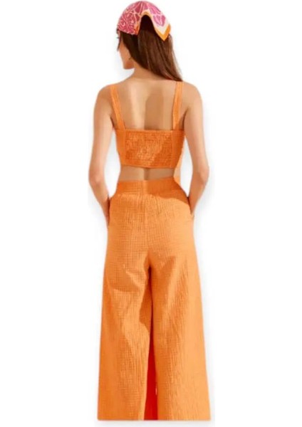 Soul 31291 Elbise, Gipe Detaylı Askılı Crop Top ve Palazzo Pantolon Takımı, Crop Takım fiyatları