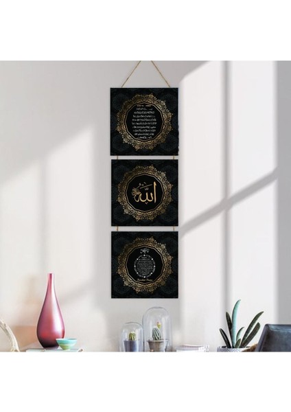 Ahşap Katlanabilir 3lü Tablo - TBL0014