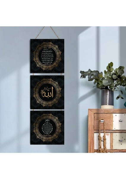 Ahşap Katlanabilir 3lü Tablo - TBL0014