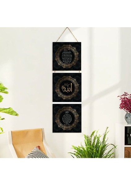 Ahşap Katlanabilir 3lü Tablo - TBL0014