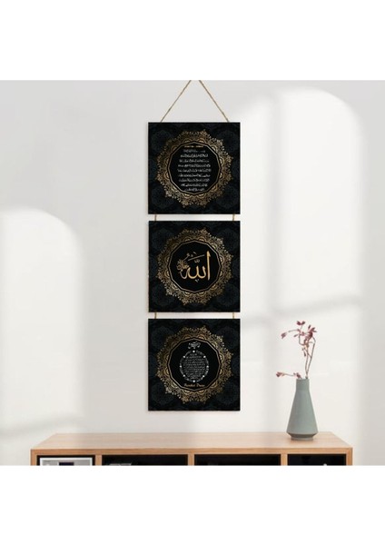 Ahşap Katlanabilir 3lü Tablo - TBL0014