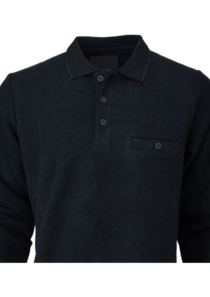 Erkek Kışlık Kazak Pamuklu Örme Düğmeli Polo Yaka Cepli Uzun Kollu Rennes Desenli Rahat fiyatları