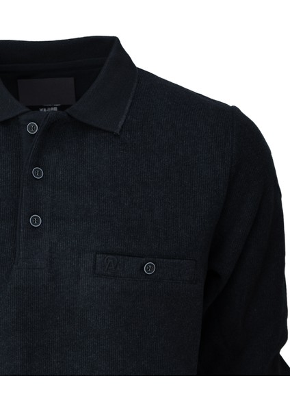 Erkek Kışlık Kazak Pamuklu Örme Düğmeli Polo Yaka Cepli Uzun Kollu Rennes Desenli Rahat modelleri