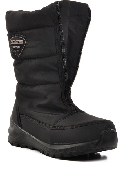 Siyah Su Geçirmez Kız Çocuk Kar Botu