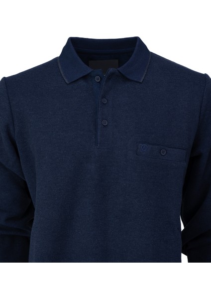 Erkek Kışlık Kazak Pamuklu Örme Düğmeli Polo Yaka Cepli Uzun Kollu Rennes Desenli Rahat fiyatları